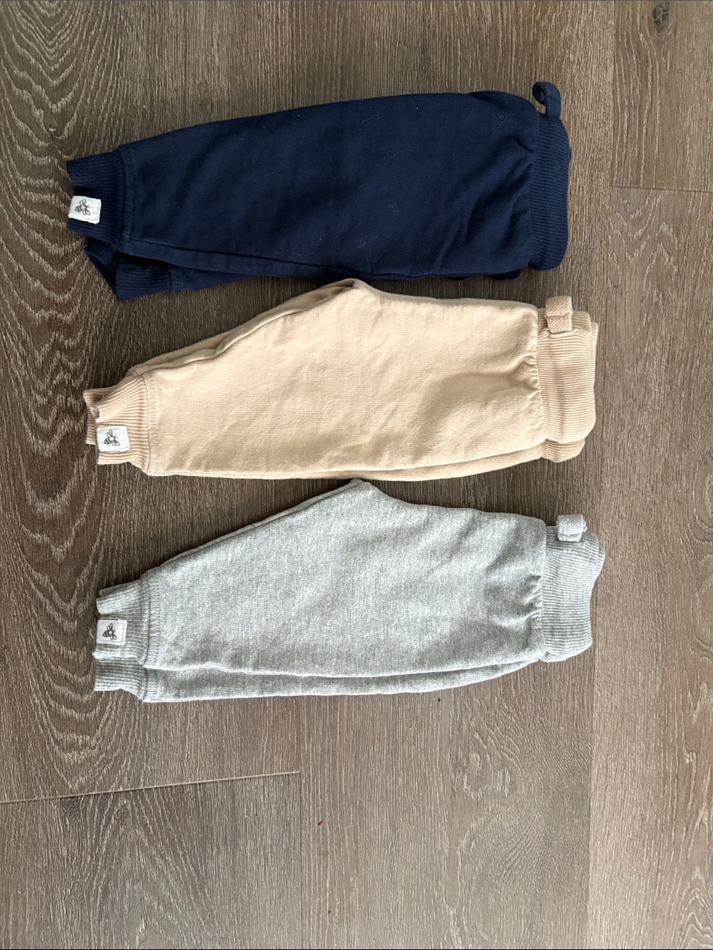 Burt’s Bees baby Joggers – Navy, Cream & Gray